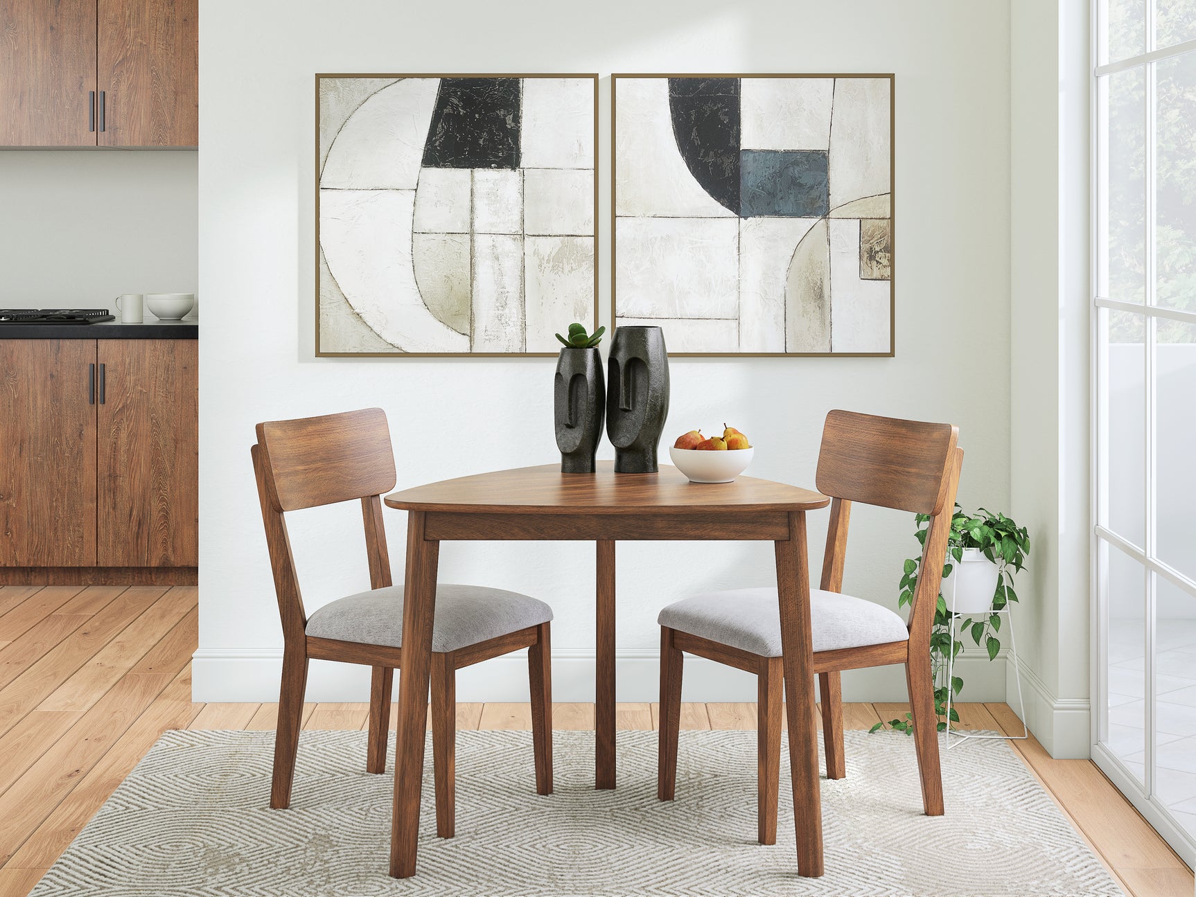 Tameride Brown Dining Table and 2 Chairs (Online Special Price) - Ornate Home