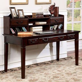 Tami Dark Walnut Writing Desk w/ Hutch - Ornate Home
