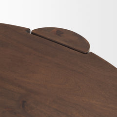 Tammar Medium Brown Round Wood with Tapered Legs Coffee Table - Ornate Home