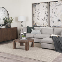 Tammar Medium Brown Round Wood with Tapered Legs Coffee Table - Ornate Home