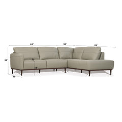 Tampa Airy Green Leather Sectional Sofa - Ornate Home
