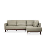 Tampa Airy Green Leather Sectional Sofa - Ornate Home
