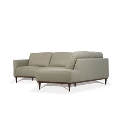Tampa Airy Green Leather Sectional Sofa - Ornate Home