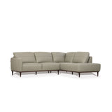 Tampa Airy Green Leather Sectional Sofa - Ornate Home