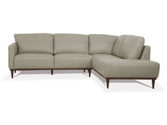 Tampa Airy Green Leather Sectional Sofa - Ornate Home