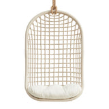 Tamsin Light Tan White Open Grid Weave Natural Rattan Hanging Chair