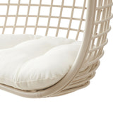 Tamsin Light Tan White Open Grid Weave Natural Rattan Hanging Chair