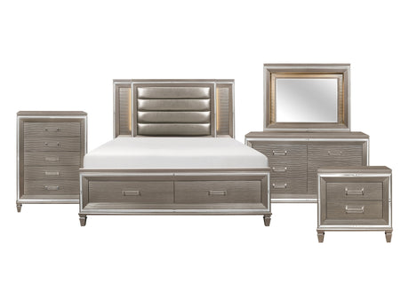 Tamsin Silver-Gray 5-Piece Queen Bedroom Set - Ornate Home