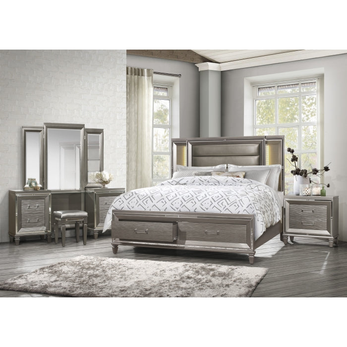 Tamsin Silver-Gray California King Platform Bed - Ornate Home