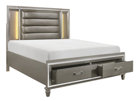 Tamsin Silver-Gray Eastern King Platform Bed - Ornate Home