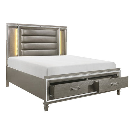 Tamsin Silver-Gray Eastern King Platform Bed - Ornate Home