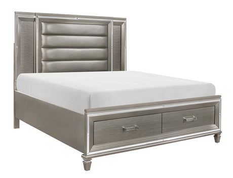 Tamsin Silver-Gray Queen Platform Bed - Ornate Home
