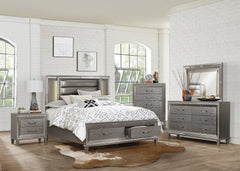 Tamsin Silver-Gray Queen Platform Bed - Ornate Home