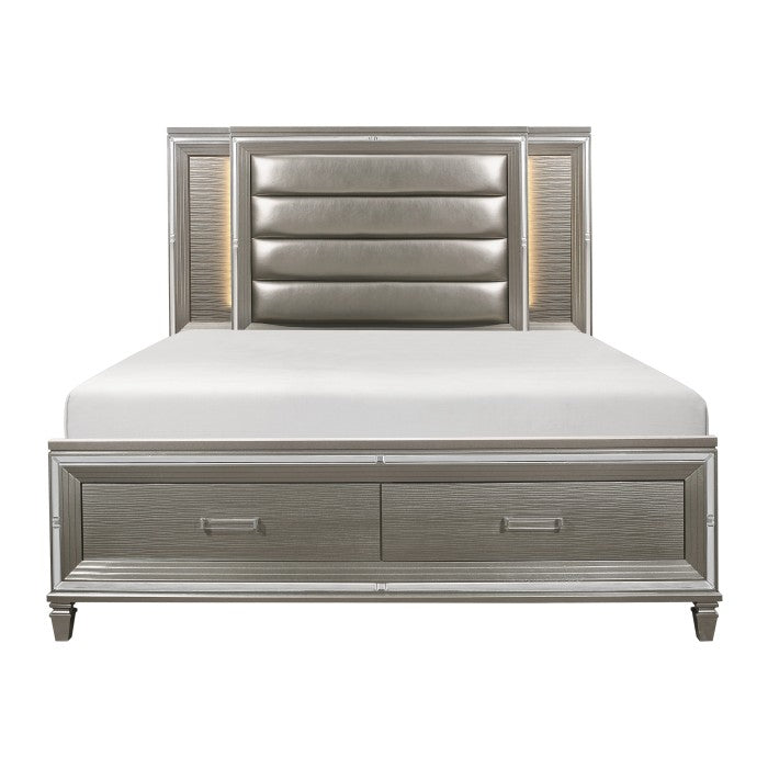 Tamsin Silver-Gray Queen Platform Bed - Ornate Home