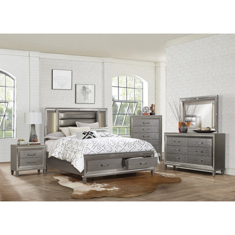Tamsin Silver-Gray Queen Platform Bed - Ornate Home