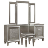 Tamsin Silver-Gray Vanity Dresser with Mirror - Ornate Home