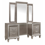Tamsin Silver-Gray Vanity Dresser with Mirror - Ornate Home