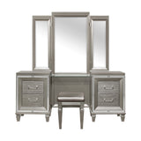 Tamsin Silver-Gray Vanity Dresser with Mirror - Ornate Home