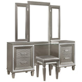 Tamsin Silver-Gray Vanity Dresser with Mirror - Ornate Home