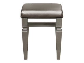 Tamsin Silver/Gray Vanity Stool - Ornate Home