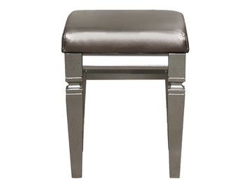 Tamsin Silver/Gray Vanity Stool - Ornate Home