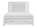 Tamsin White California King Platform Bed w/Footboard Storage - Ornate Home