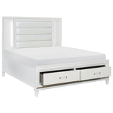Tamsin White California King Platform Bed w/Footboard Storage - Ornate Home