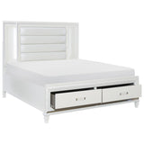 Tamsin White California King Platform Bed w/Footboard Storage - Ornate Home