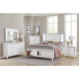 Tamsin White California King Platform Bed w/Footboard Storage - Ornate Home