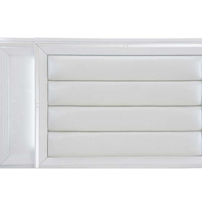 Tamsin White Eastern King Platform Bed w/Footboard Storage - Ornate Home