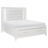Tamsin White Queen Platform Bed&Footboard Storage - Ornate Home