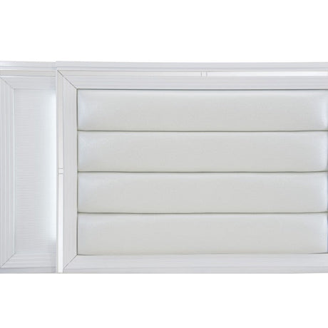 Tamsin White Queen Platform Bed&Footboard Storage - Ornate Home