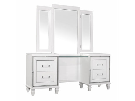 Tamsin White Vanity Dresser with Mirror - Ornate Home