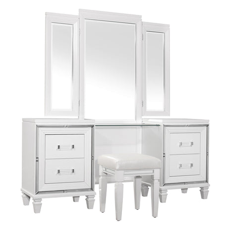 Tamsin White Vanity Dresser with Mirror - Ornate Home