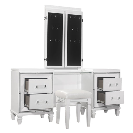 Tamsin White Vanity Dresser with Mirror - Ornate Home