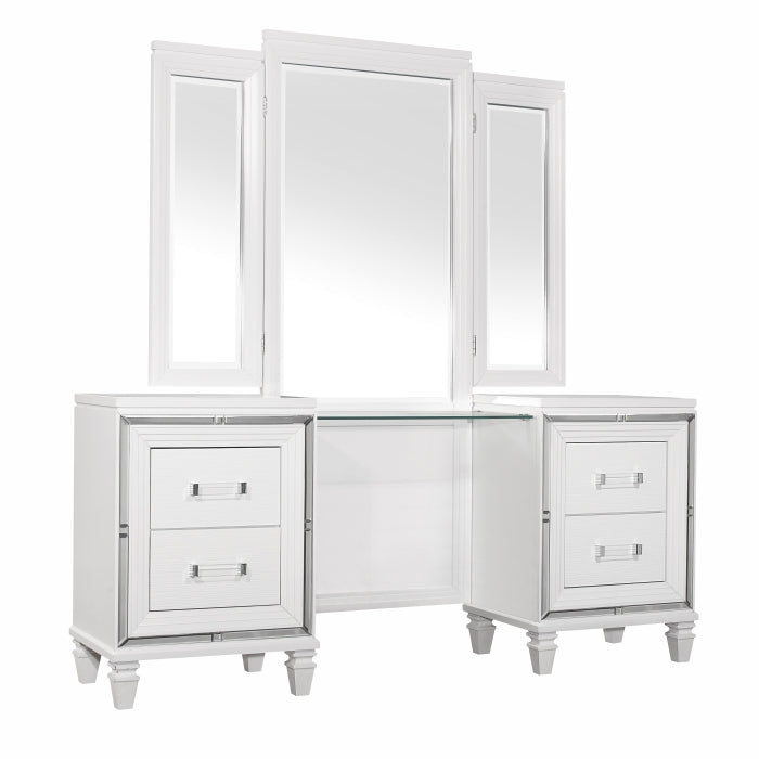 Tamsin White Vanity Dresser with Mirror - Ornate Home