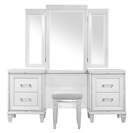 Tamsin White Vanity Dresser with Mirror - Ornate Home