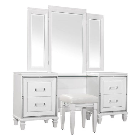 Tamsin White Vanity Dresser with Mirror - Ornate Home