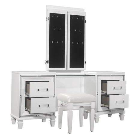 Tamsin White Vanity Dresser with Mirror - Ornate Home