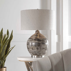 Tamula Distressed Ivory Table Lamp - Ornate Home