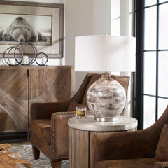 Tamula Distressed Ivory Table Lamp - Ornate Home