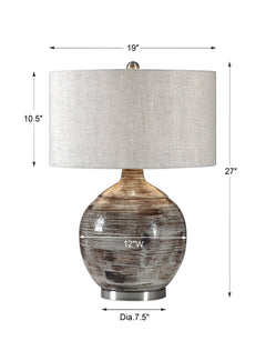 Tamula Distressed Ivory Table Lamp - Ornate Home