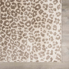 Tan Bonhill Leopard Print Area Rug - Ornate Home