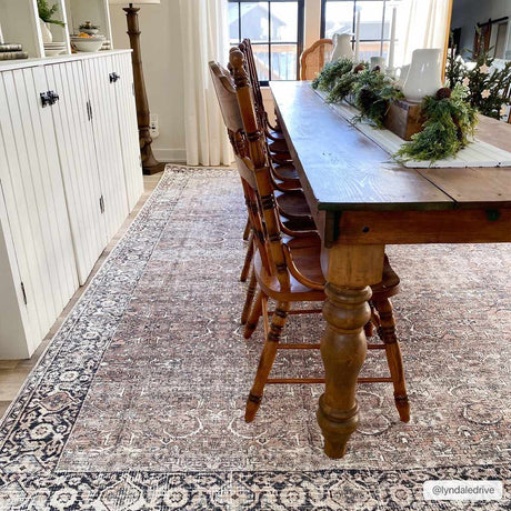 Tan Jill Vintage Washable Area Rug - Clearance - Ornate Home