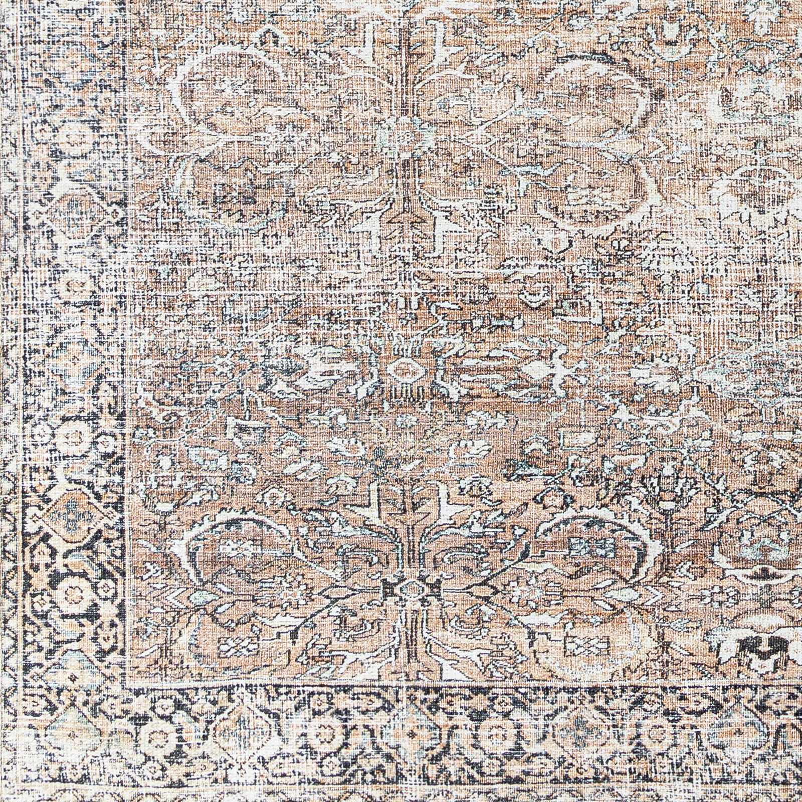 Tan Jill Vintage Washable Area Rug - Clearance - Ornate Home