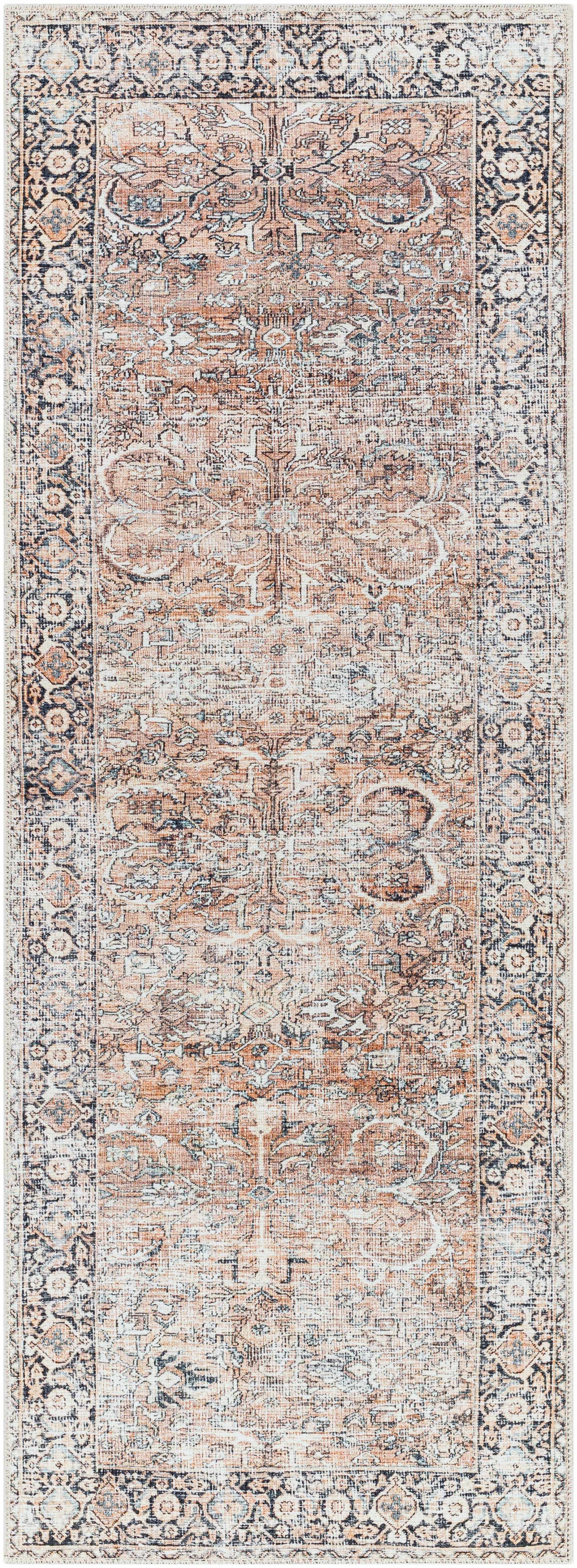Tan Jill Vintage Washable Area Rug - Clearance - Ornate Home
