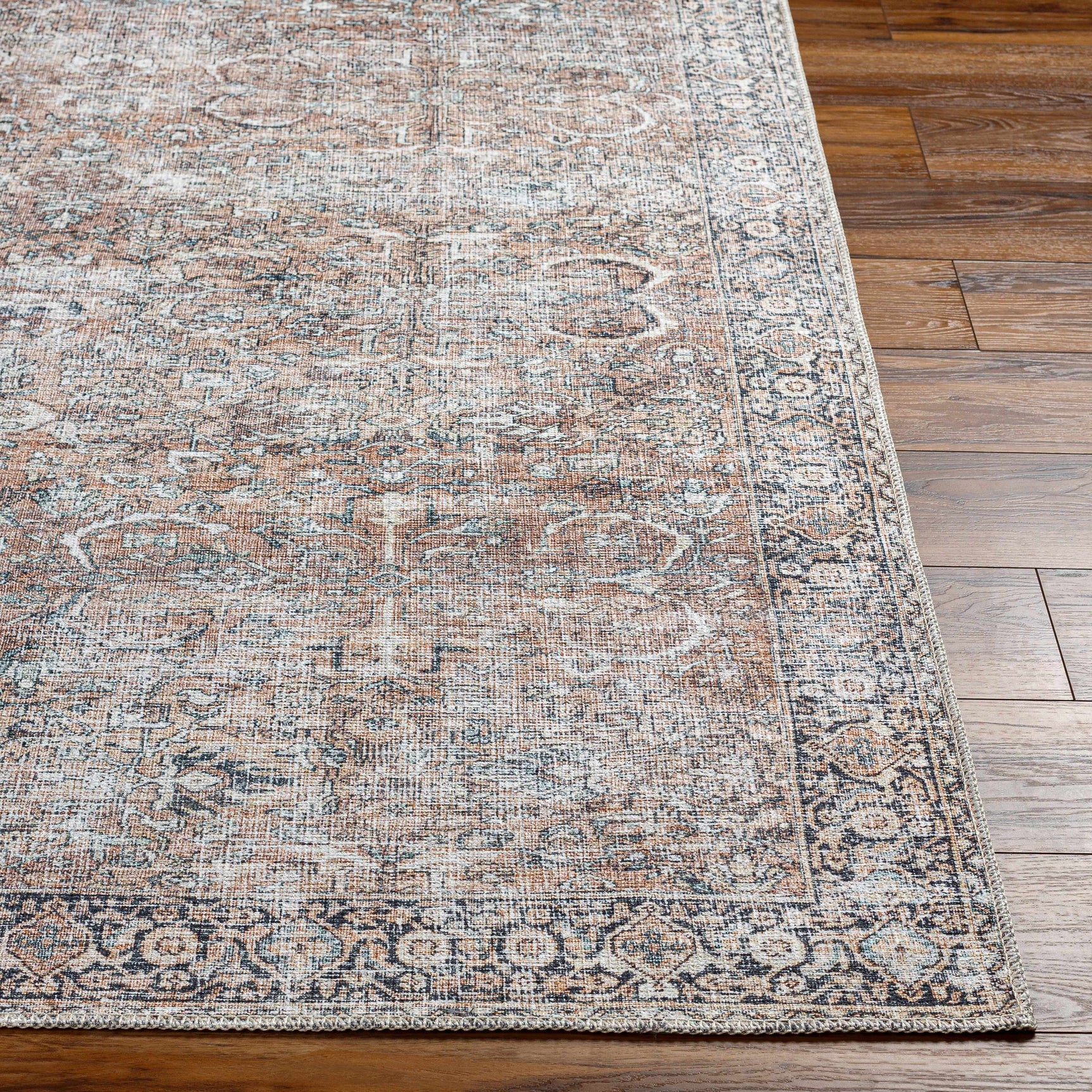 Tan Jill Vintage Washable Area Rug - Clearance - Ornate Home