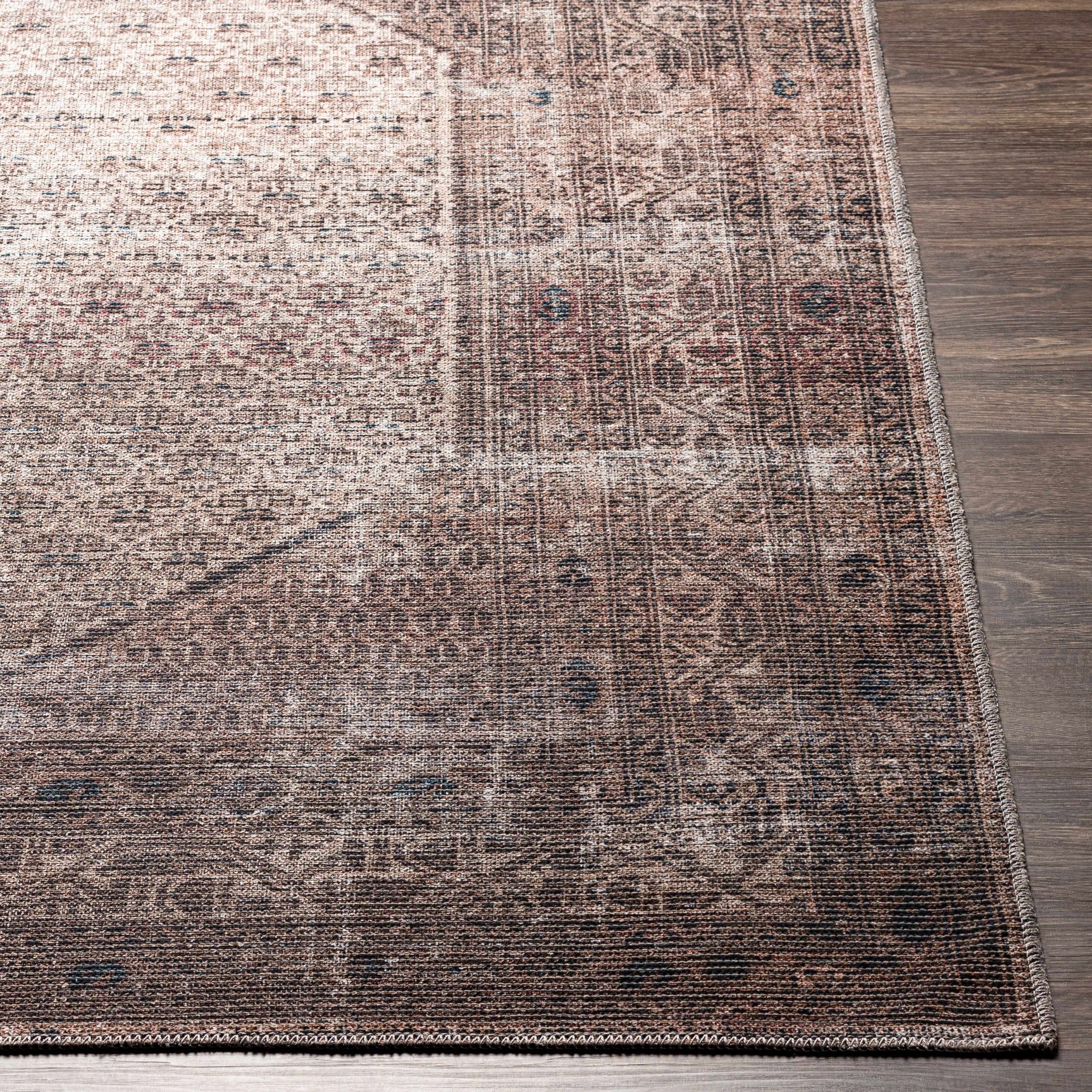 Tan Ormstown Distressed Washable Area Rug - Clearance - Ornate Home