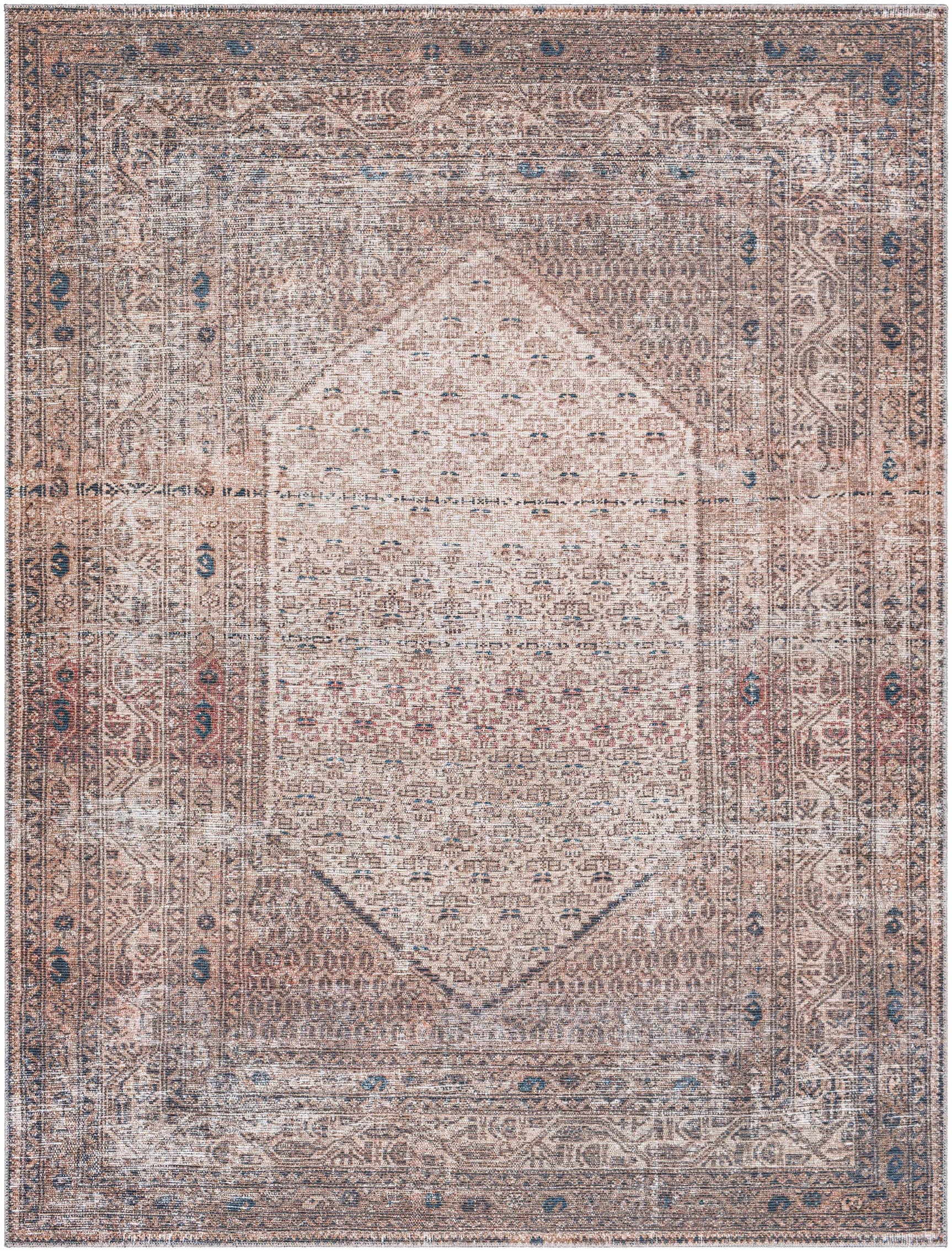 Tan Ormstown Distressed Washable Area Rug - Clearance - Ornate Home