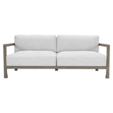 Tanah Weathered Teak/White/Cream Outdoor Sofa - Ornate Home